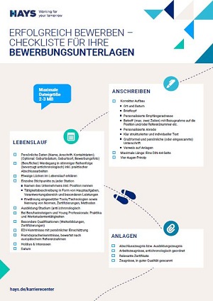 Checkliste Bewerbungsunterlagen Checkliste Bewerbungsunterlagen
